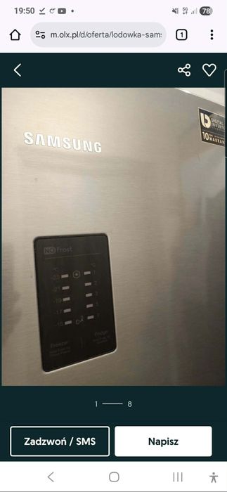 Lodówka Samsung Uzwana REZERWACJA