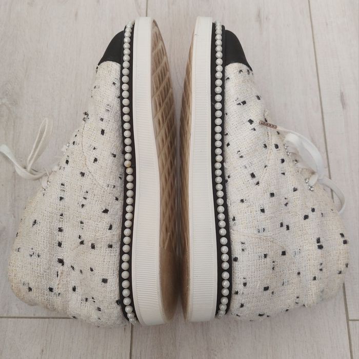 Chanel trampki tweed pearls 39