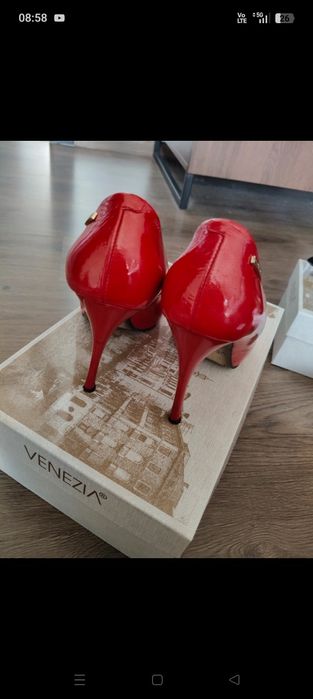 Venezia 36 piękne szpilki magnetyczna czerwień