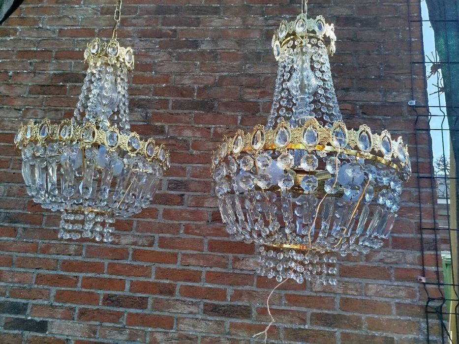 Żyrandol kryształowy 2 sztuki mały i duży 897890