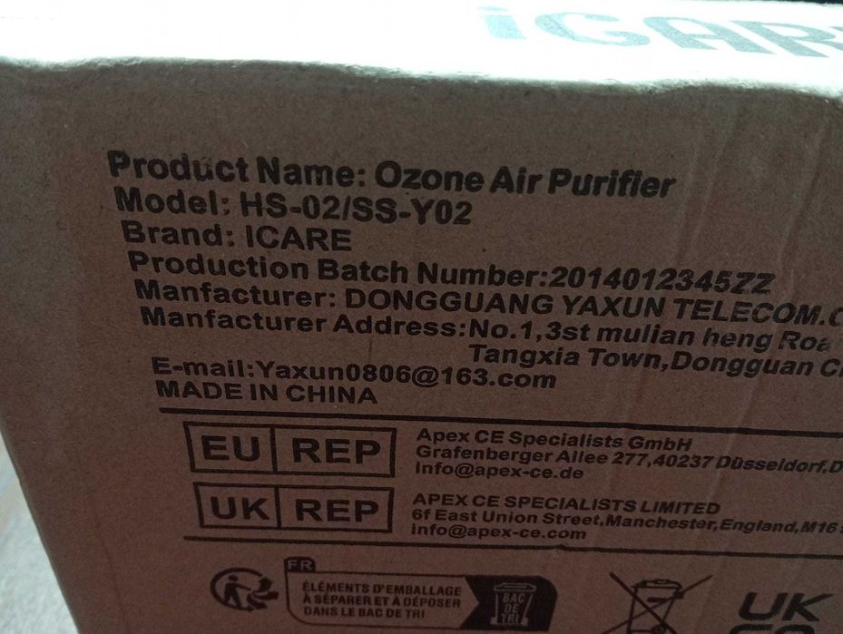 Purificador de Ar Ozono IGARE HS-02 – Completo (Caixa/Manual) – NOVO