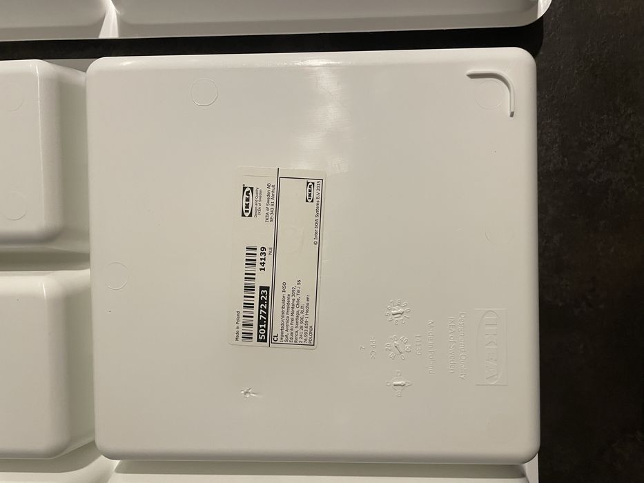 Biały wkład do szuflady ikea  50,5x31 cm  1szt.