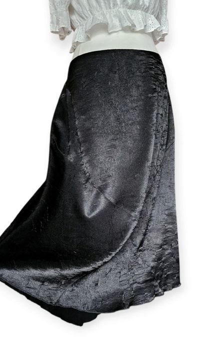 Czarna długa maxi spódnica Satynowa alternatiw gothic Vintage y2k  00s