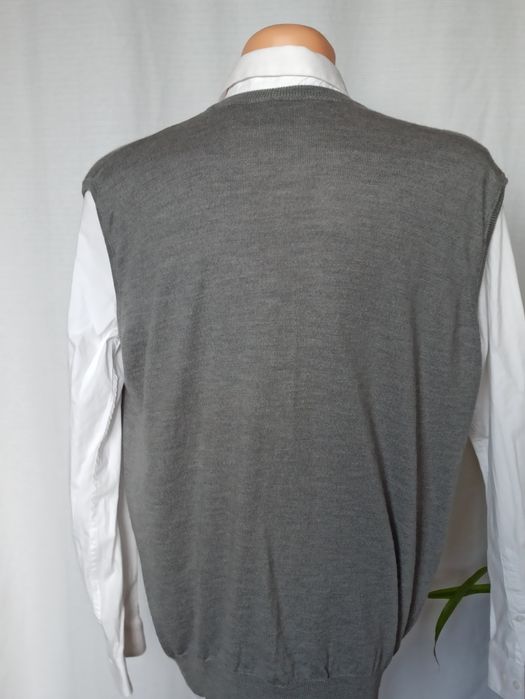 Sg Wełniana kamizelka męska L , XL wool szara kamizelka L, XL