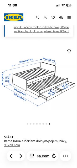 Łóżko rozsuwane Ikea