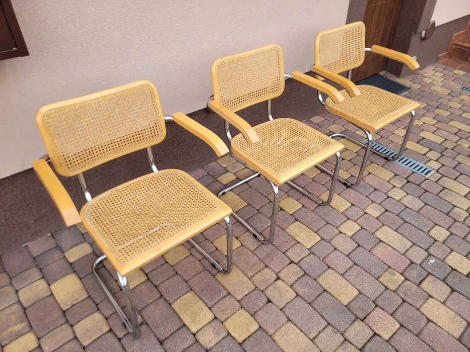 ‼️UNIKAT‼️ 3 x Krzesło Cesca proj Marcel Breuer Bauhaus Włochy Mid Century