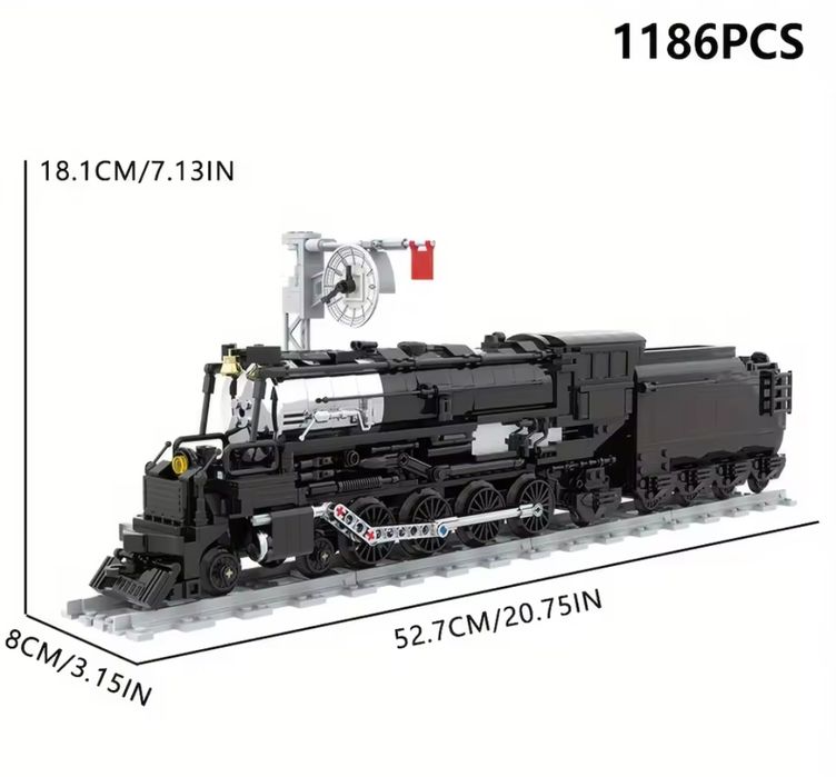 Конструктор паровоз 1в1 Lego 59004 поезд Лего 1186 деталей