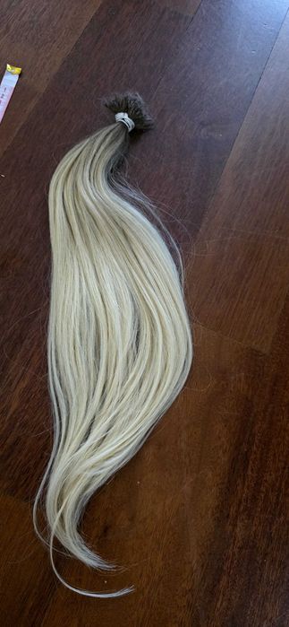 Ombre wlosy blond 55cm naturalne mięsiste