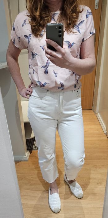 Spodnie białe 3/4 Zara