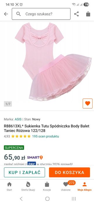 Dwuelementowa sukienka baletowa model 8861 rozmiar 122/128