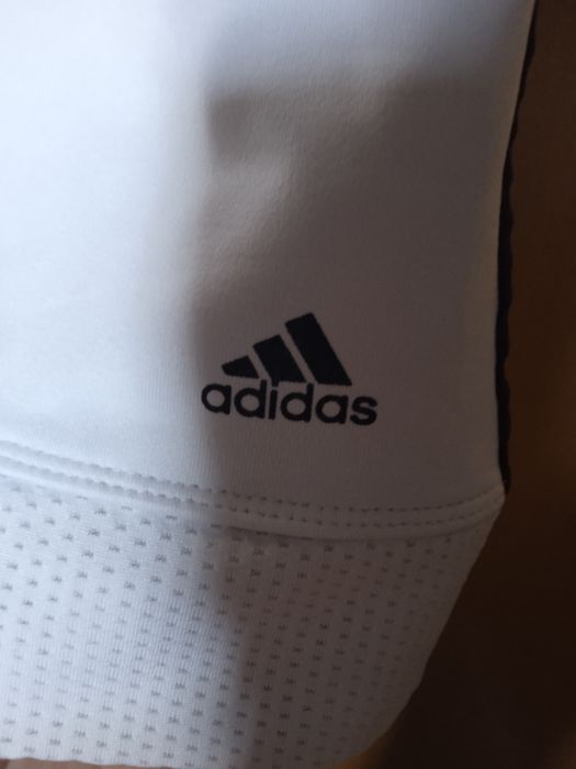 Koszulka bluzka top adidas biały 3-stripes S/M
