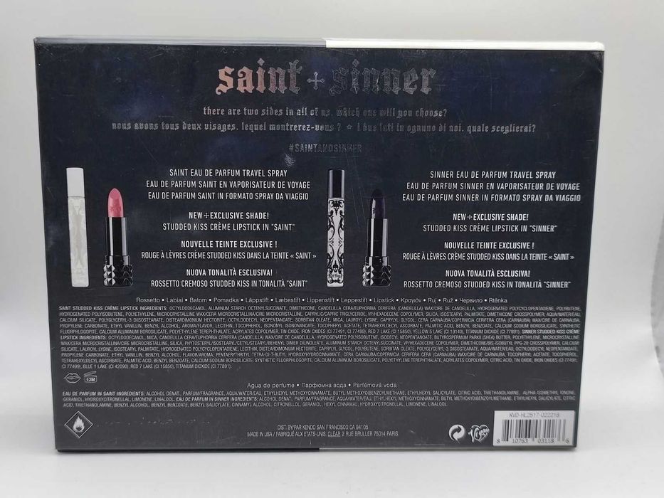 Zestaw Kat Von D SAINT + SINNER  edp 2 x 10 ml + 2 szminki