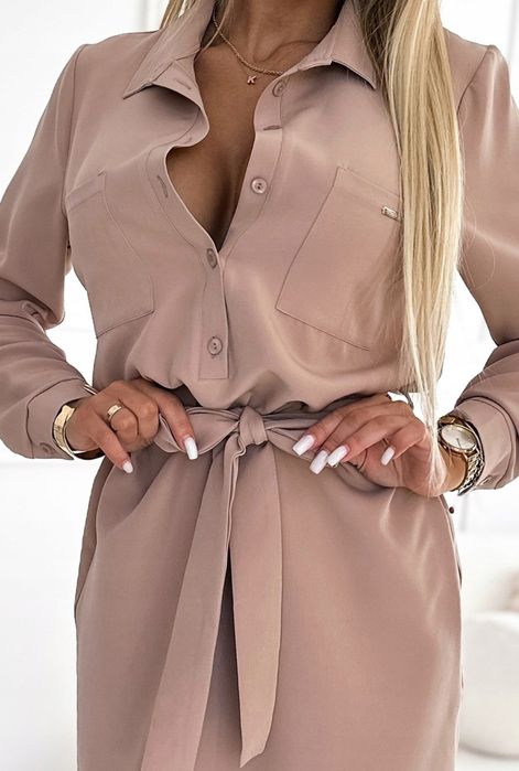 Numoco_nowa elegancka koszulo sukienka