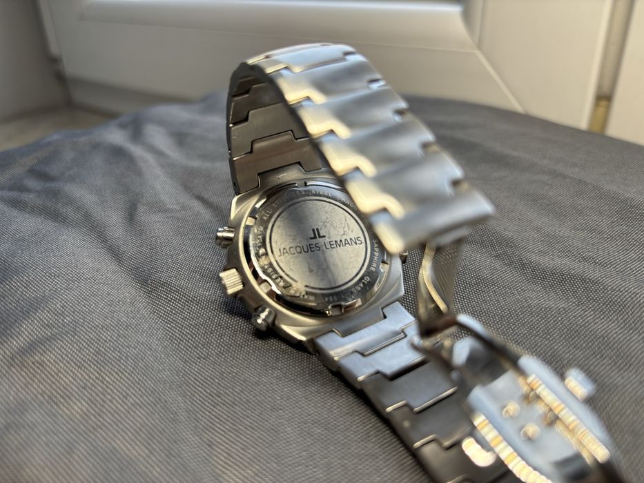 Zegarek Jacques Lemans Alarm-Chrono 1-984 | Szafir, WR100, Stan BDB