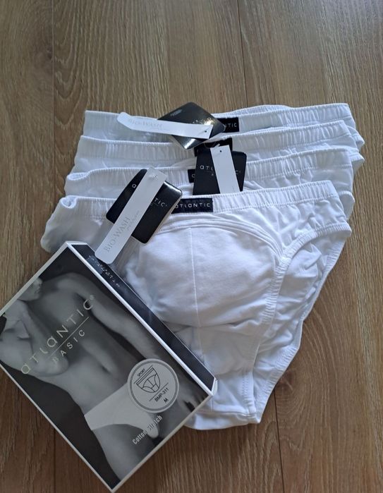 4x Slipy męskie Atlantic SPORT, rozmiar M, bawełna