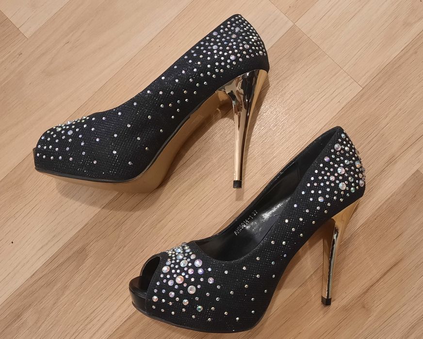 Buty szpilki diamenty brokat roz. 37