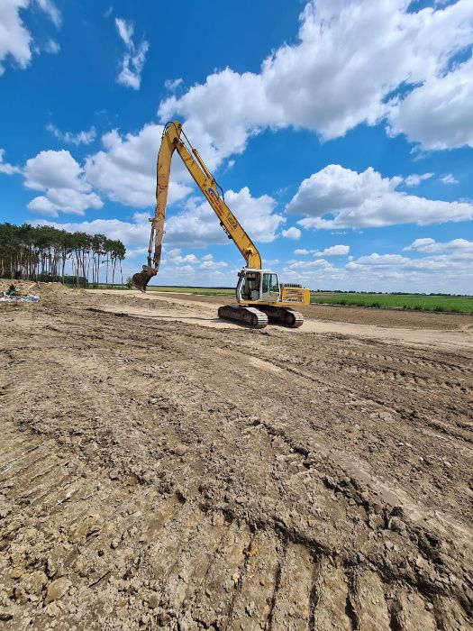 Usługi koparką long 17,5m, roboty ziemne, czyszczenie stawów