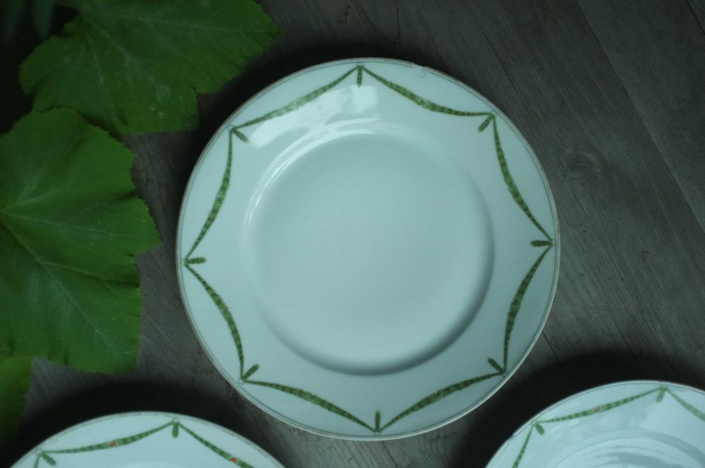 3 przedwojenne talerze art deco empire Tettau Bawaria Prussia