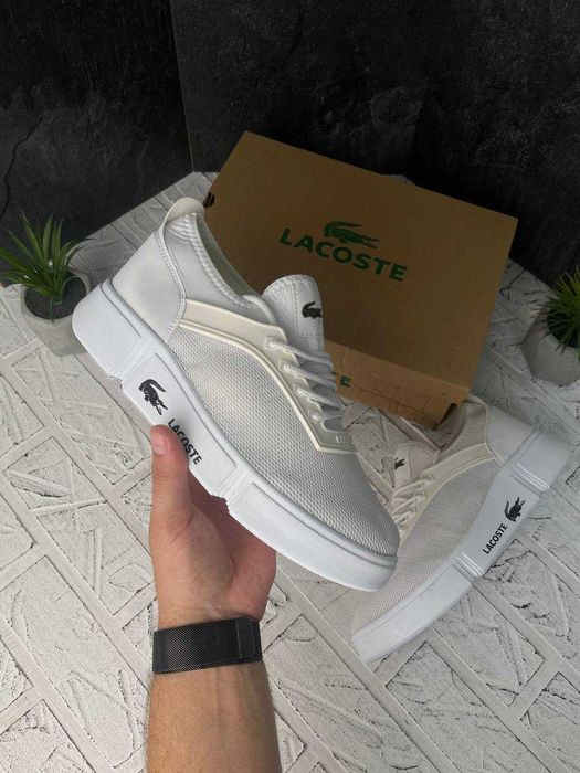 ЗНИЖКА‼️41 (26,5 см) кросівки LACOSTE кеди в сіточку лакоста хакі