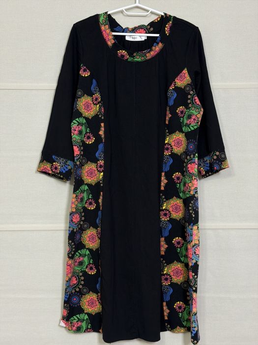 Czarna sukienka z kwiatami xxl