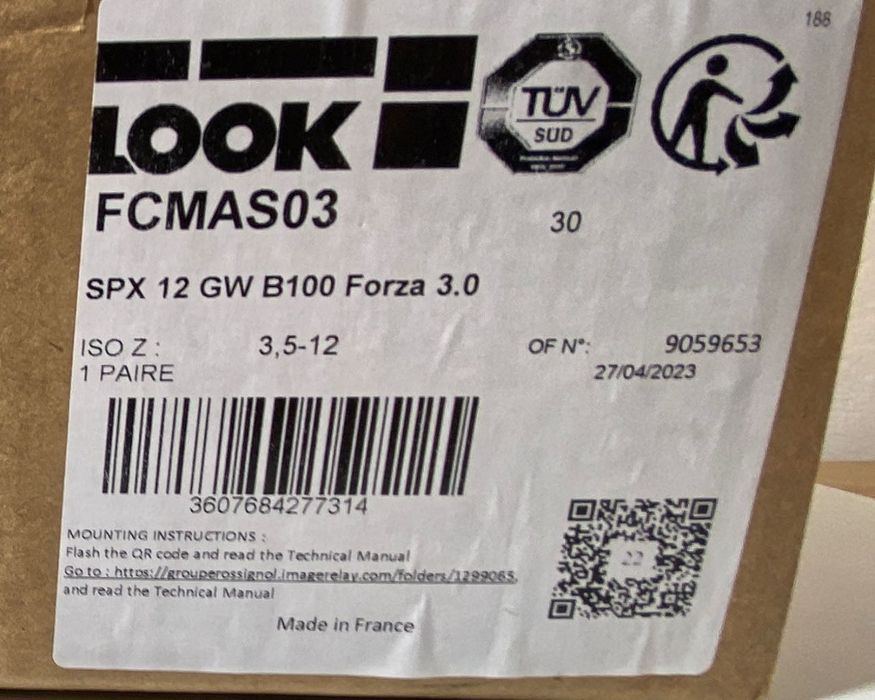 Wiązania narciarskie LOOK SPX 12 GW Forza 3.0 - B 100mm NOWE