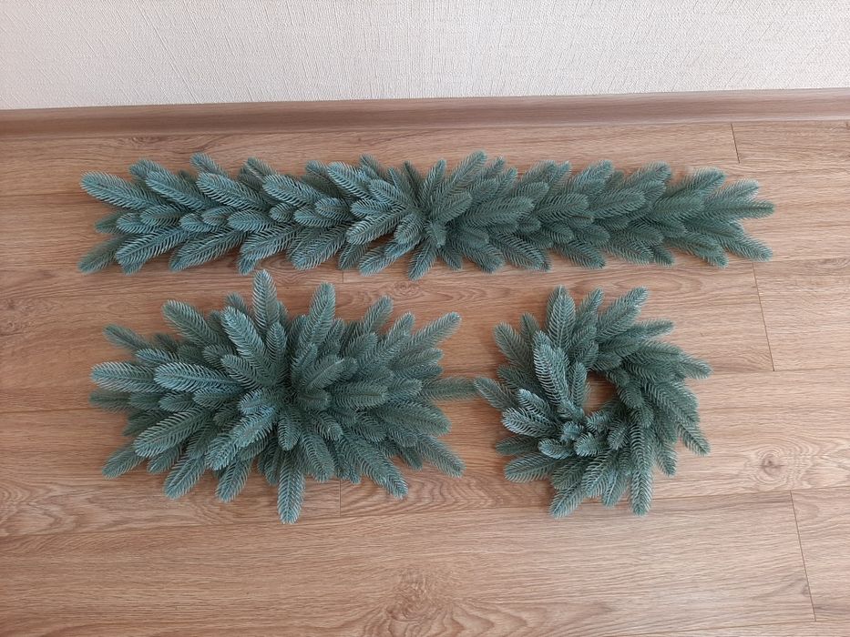 Новорічний декор. Гірлянда з литих гілок