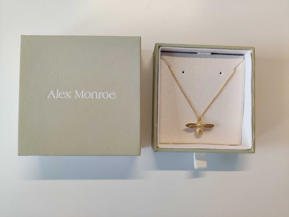 Alex Monroe pozłacony naszyjnik bumblebee (trzmiel) - ręcznie wykonany