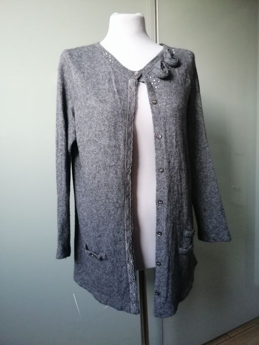 Sweter damski szary zapinany Annabetti XL