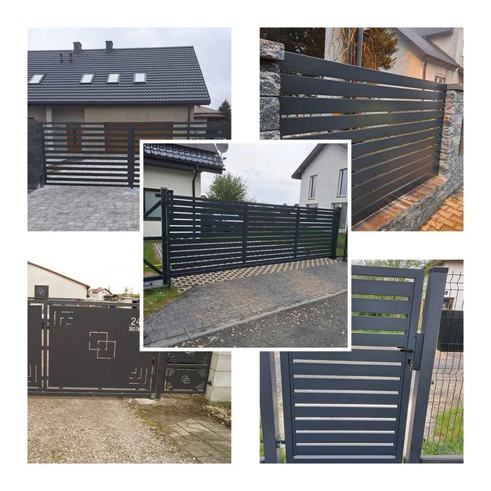 Brama przesuwna, dwuskrzydłowa,furtka, panel, ocynk,aluminium