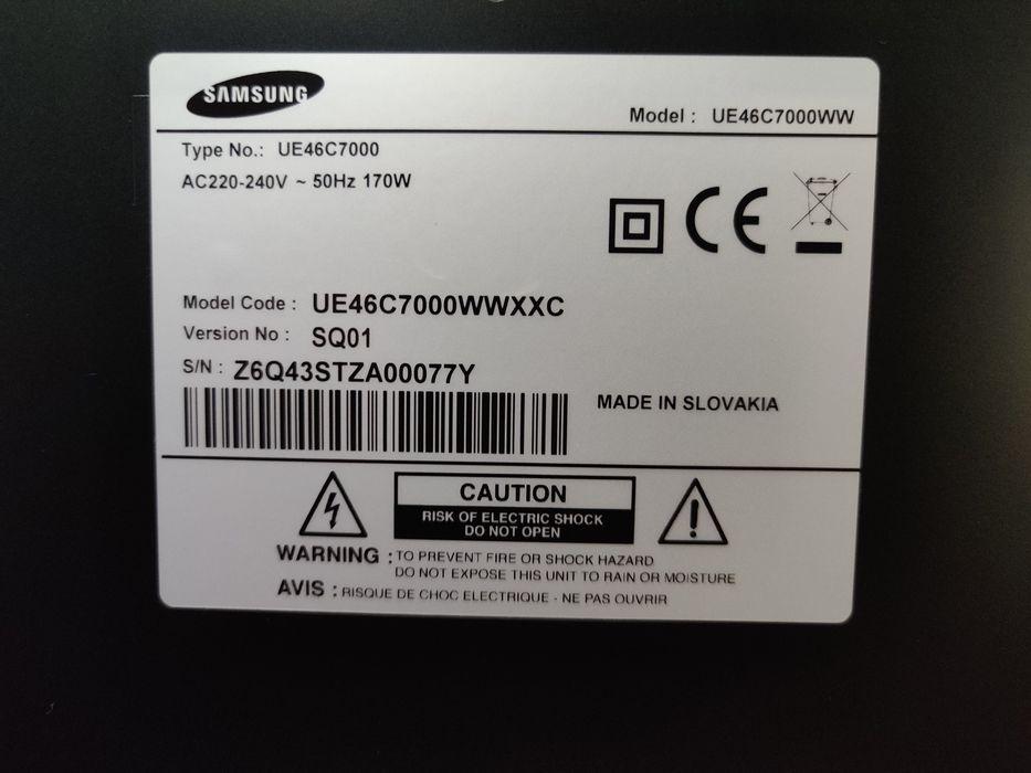 TV LED Samsung 3D UE46C7000WW