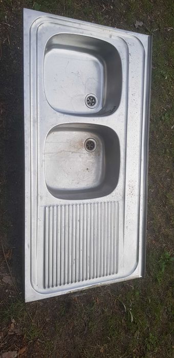Zlew dwukomorowy + obciekacz 70/120cm