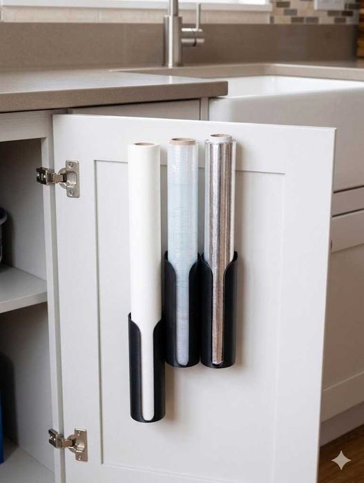 Suporte para Rolos de Película, Alumínio e Papel Vegetal – Conjunto de 3