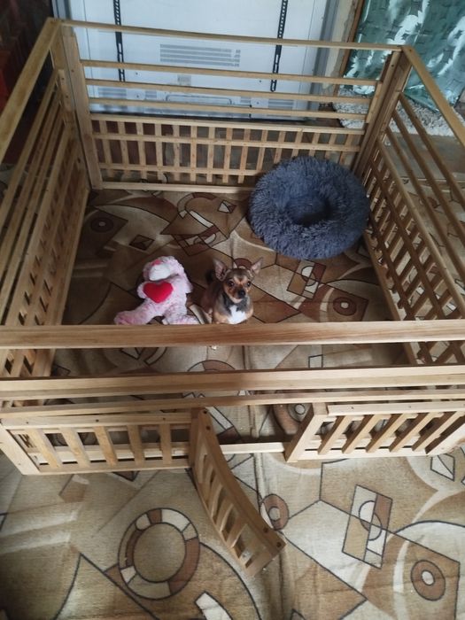 Дубовий вольєр для собаки, ручна робота