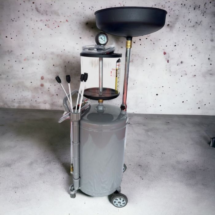 Установка для слива и вакуумной откачки масла с мерной колбой 80л