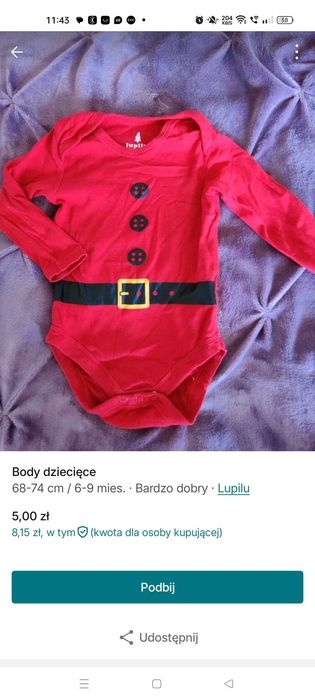 Body dziecięce swiateczne