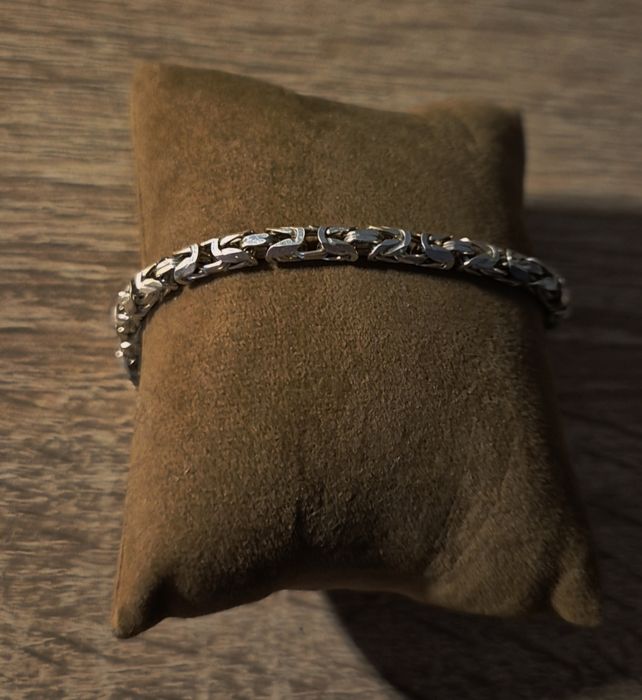 Srebrna bransoletka  (splot królewski) próba 925