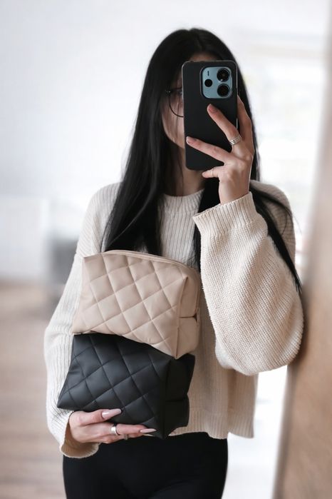 Kosmetyczka handmade z ekoskóry usztywniana podróżna organizer