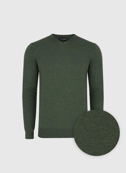 Sweter pako lorente rozmiar M zielony wełna Merino