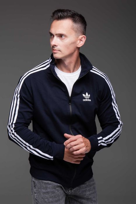 Кофта олімпійка чоловіча Adidas темно-синя