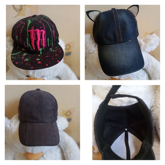 Кепка бейсболка бейзболка  панама чорная джинсова з ушками