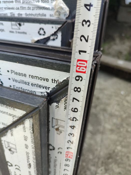 Okno pcv uchylne 60 x 60 antracyt dwustronny