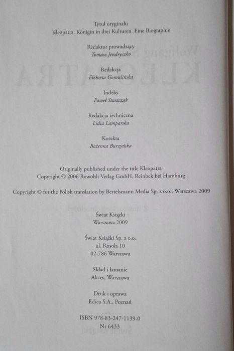 Kleopatra królowa trzech kultur- Wolfgang Schuller