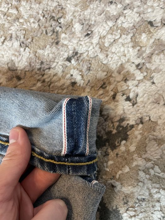 Jeansy z przetarciami meskie slim fit armani exchange selvedge