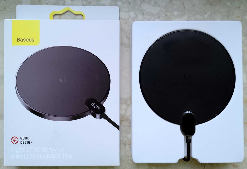 Bezprzewodowa ładowarka indukcyjna Baseus Digital LED 15W Gen 2 QI (czarna)