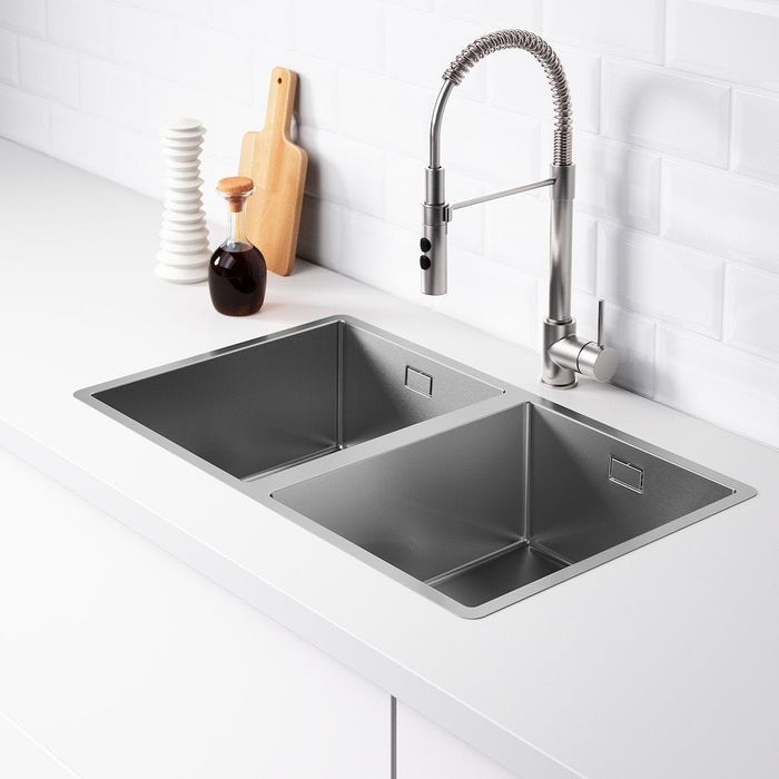 Lava-loiça / Pia Dupla em Inox Nova (Preço original 300€) IKEA NORRSJÖN (73x44 cm)