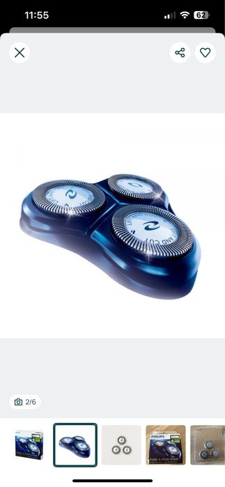 Philips Pack 3 cabeças de corte HQ56 lâminas - Novo