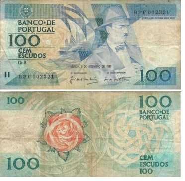 Portugal - - - 100$00 - Fernando Pessoa - - - - - Notas
