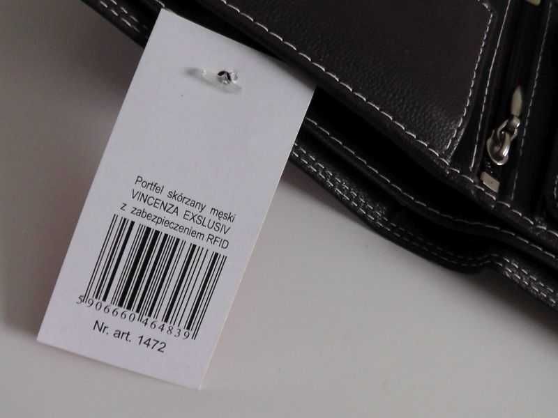 Portfel VICENZA exclusiv brązowy męski RFID skóra 1472