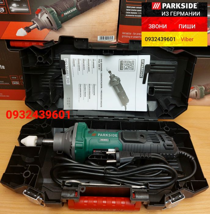 НОВАЯ прямая шлифмашина из ГЕРМАНИИ Parkside PGS 500 C2 в кейсе 500Вт