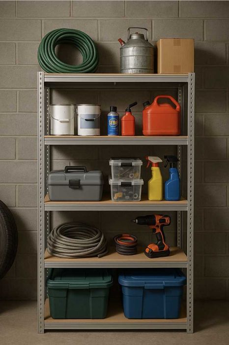 Складський металевий стелаж  5 полиць 150×75×30 навантаження 875 кг